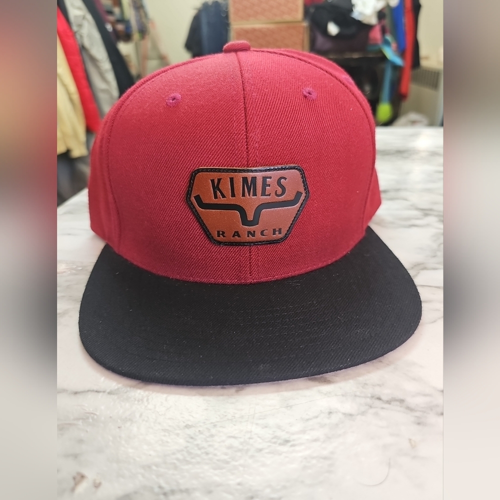 Kimes Ranch Adjustable Snapback Cap Hat Red And Black